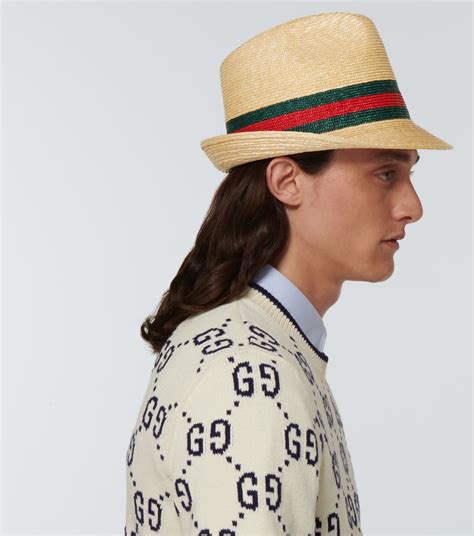 mens gucci straw hat|gucci straw hat dupes.